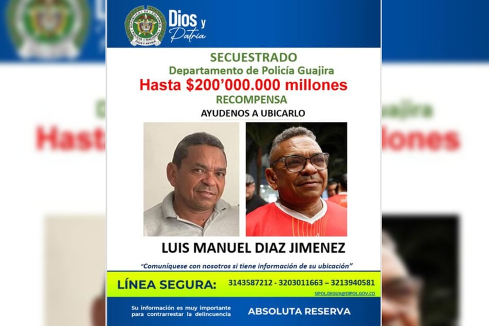 Die kolumbianische Polizei fahndet öffentlich nach Luis Manuel Díaz und setzte eine für kolumbianische Verhältnisse hohe Belohnung für Hinweise auf seinen Verbleib aus.