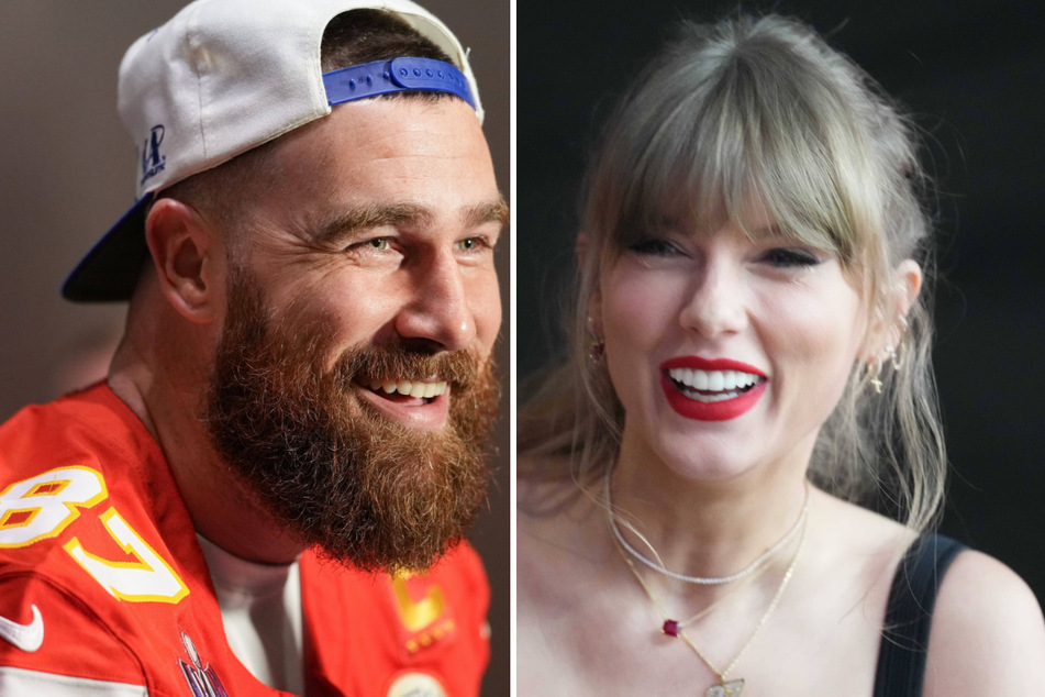 Travis Kelce (l.) dished on his time at Coachella with Taylor Swift during the latest episode of his podcast.