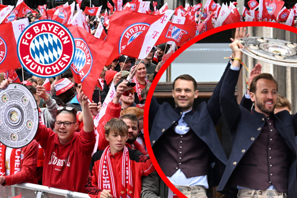 FC Bayern in Partystimmung: Meisterfeier auf dem Marienplatz in München