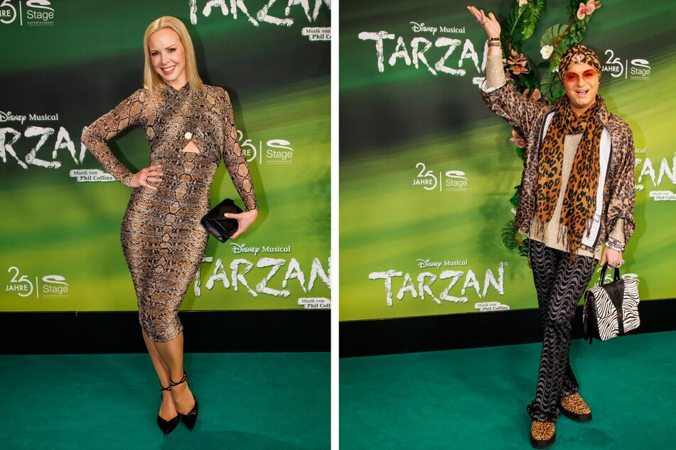 Beide im Dschungel-Fieber und Look: Star-Gäste Isabel Edvardsson (43) und Julian F.M. Stoeckel (38). "Ich könnte mich locker in einer kurzen Shorts an einer Liane langlianen", versicherte Letzterer gegenüber TAG24.