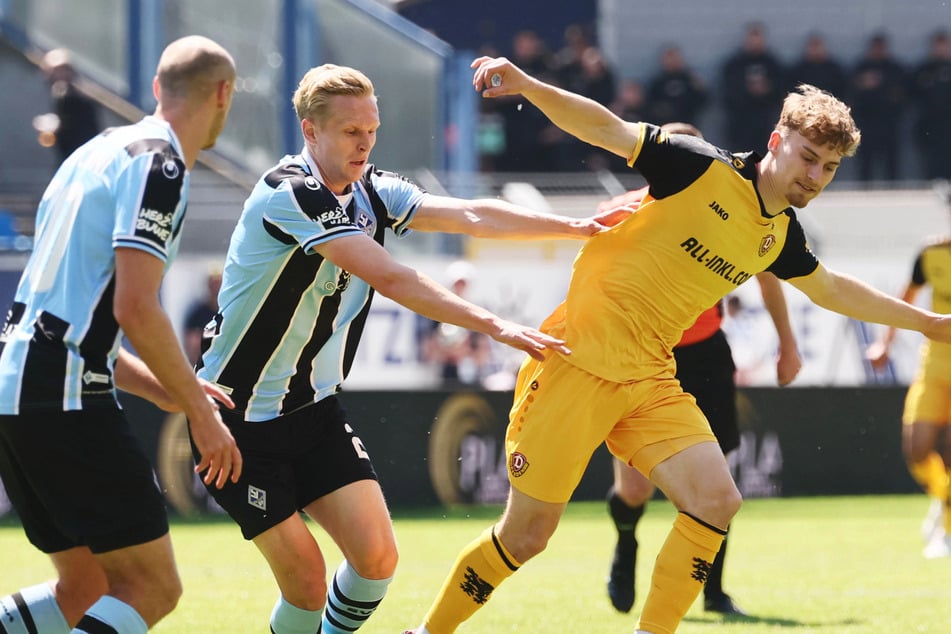 Dominik Kother (r.) brachte den meisten Schwung ins Dresdner Spiel.