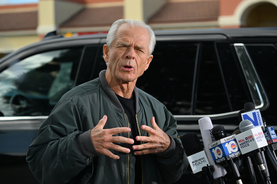 Peter Navarro (pictured), White House trade advisor to former President Donald Trump, speaks to the press at the Country Mall Plaza before reporting to the Federal Correctional Institution, in Miami, Florida on March 19, 2024.