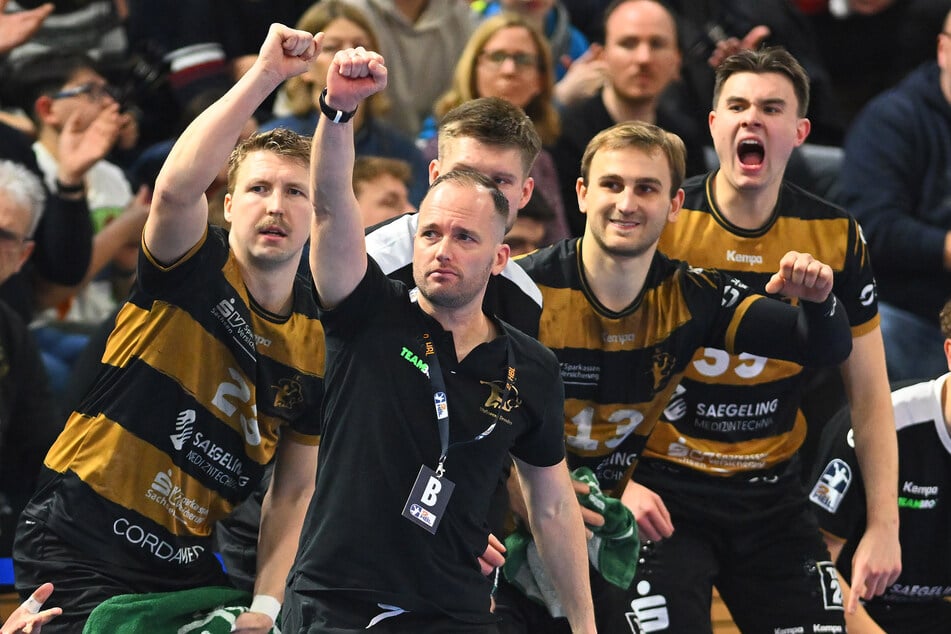 André Haber (39, v.) will sich jubelnd und mit sechs Punkten in die EM-Pause verabschieden.