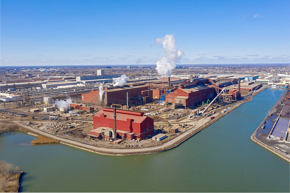 Ford s River Rouge manufacturing complex on the Rouge River, which includes several Ford factories and an AK Steel mill.