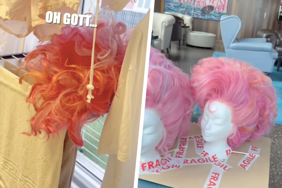 Statt beim Friseur wird die Mähne in der Waschmaschine gewaschen.