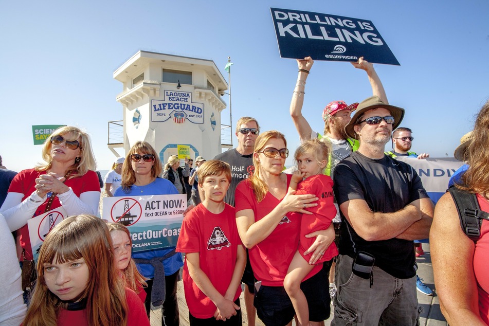 Demonstrators gathered in California earlier this year to oppose offshore oil drilling.