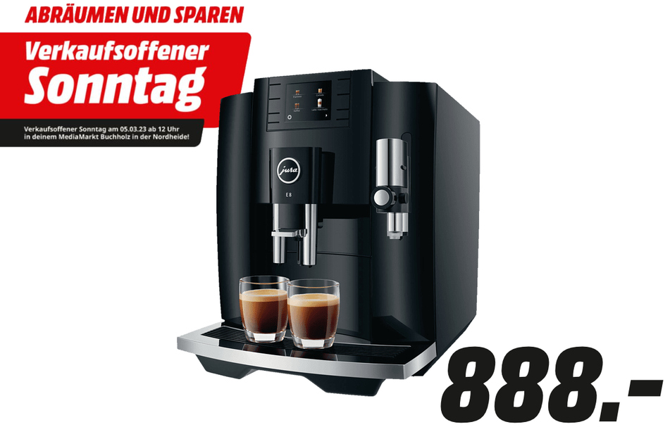 Jura-Kaffeevollautomat für 888 statt 999 Euro.
