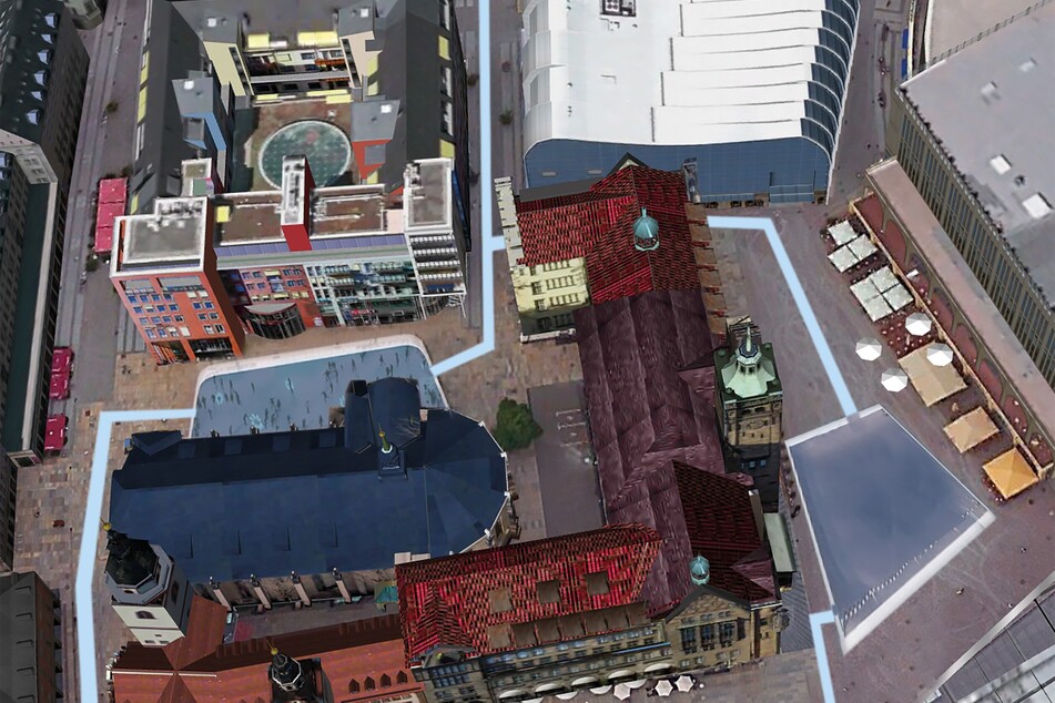 Durch die komplette Chemnitzer City auf Schlittschuhen: So könnte der Eiszauber aussehen.