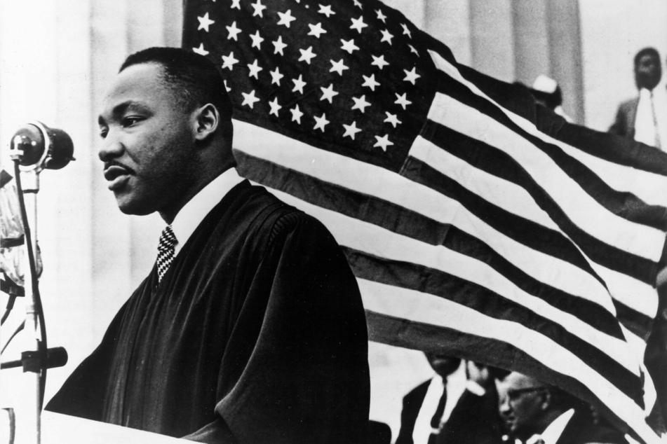 Martin Luther King Jr. delivers his famous "Give Us the Ballot, We Will Transform the South" speech in Washington DC on May 17, 1957 (archive image).