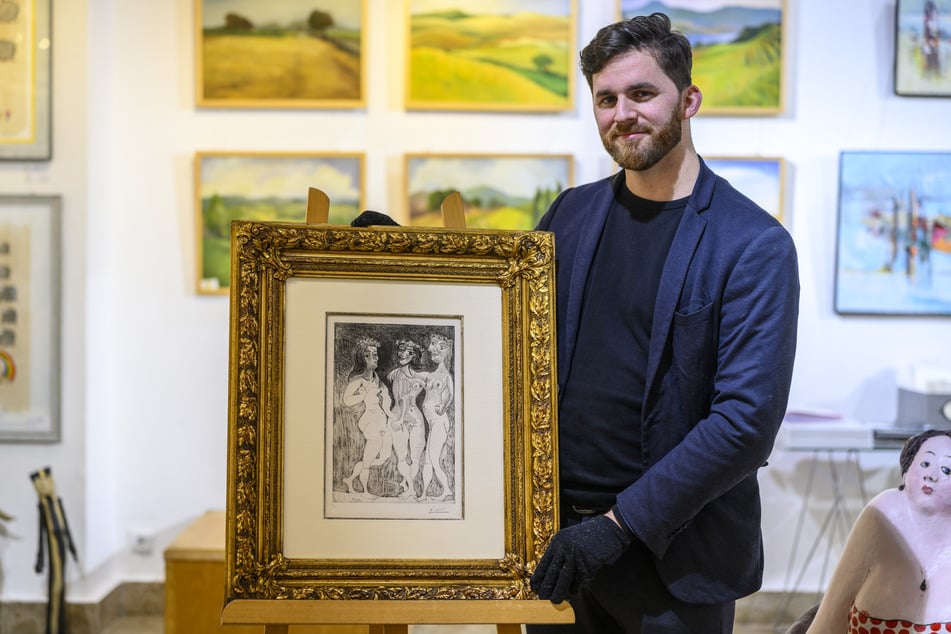 Galerist Benedikt Preis (36) zeigt den Picasso.