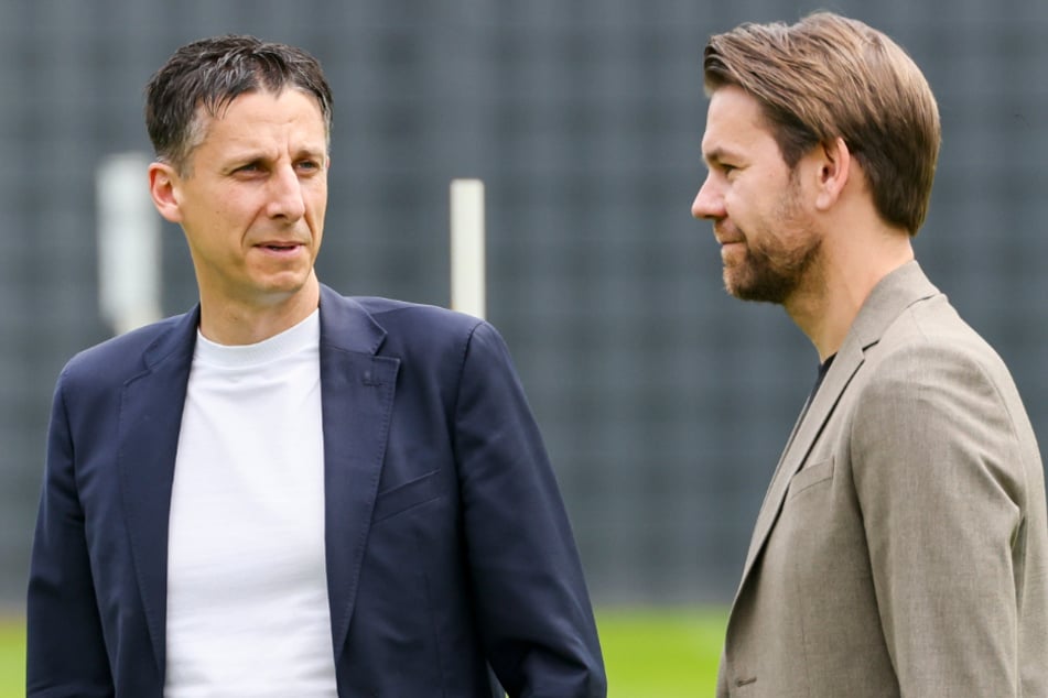 Kölns Ex-Sportchef Christian Keller (46, l.) hat mit der Verpflichtung von El Mala seinen wohl größten Coup gelandet. Sein Nachfolger Thomas Kessler (39, r.) dankt es ihm.