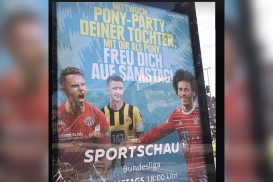 Mit diesem Plakat wirbt die ARD-Sportschau.