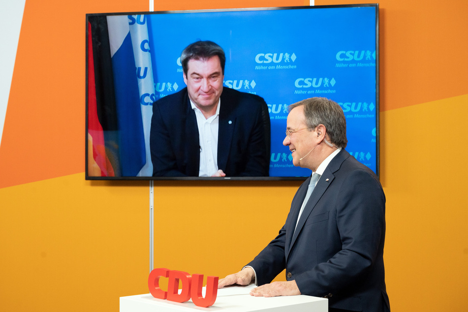 Der CDU-Vorsitzende Armin Laschet (60, r.) und sein Rivale, CSU-Chef Markus Söder (54), liefern sich einen erbitterten Machtkampf um die Kanzlerkandidatur. (Archivfoto)