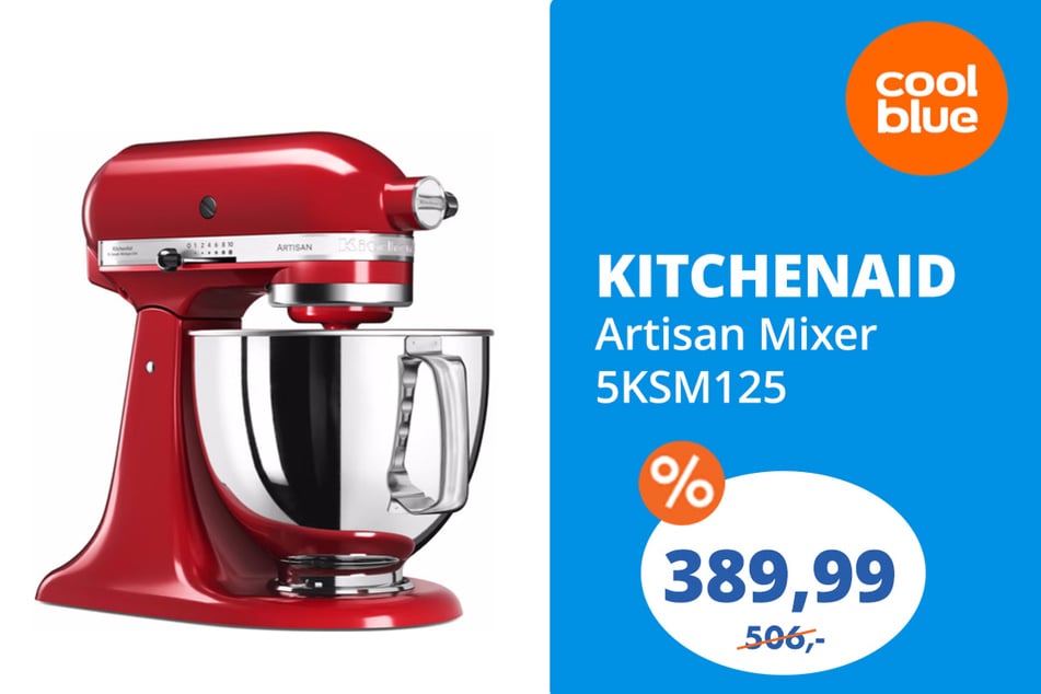 Der Kitchenaid Mixer für 389,99 statt 506 Euro.