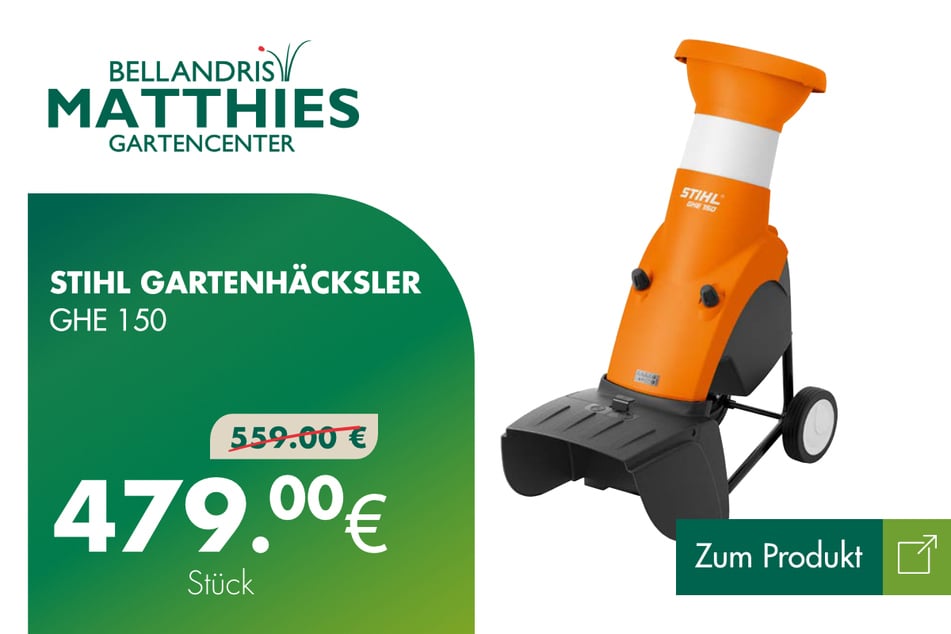 Stihl Gartenhäcksler für 479 Euro.
