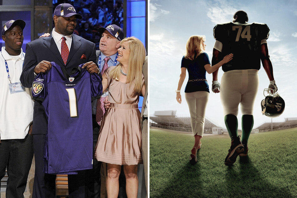 Former NFL player Michael Oher (l.), who was the inspiration for The Blind Side, is suing Leigh Anne and Sean Tuohy, the couple who took him in.