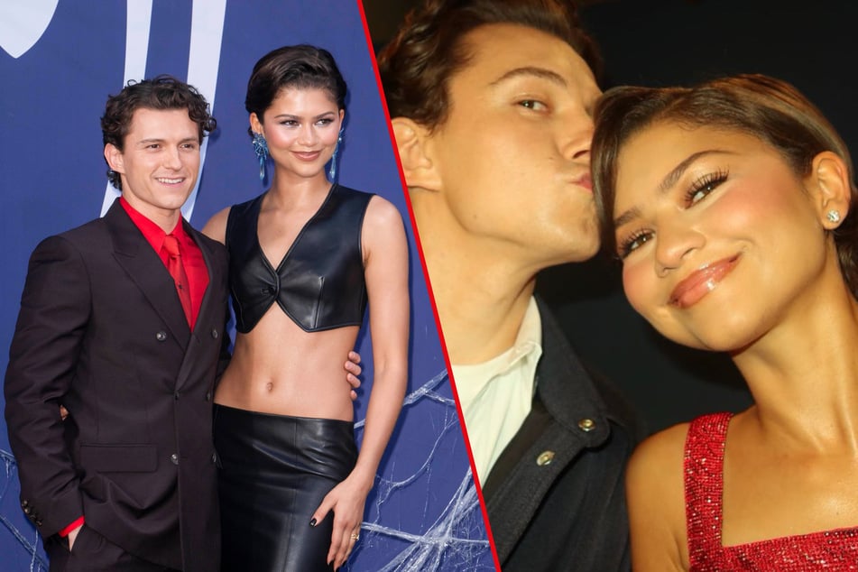 Zendaya (r.) dropped a sweet selfie with Tom Holland amid the pair's globe-trotting press tour for Spider-Man: Brand New Day.