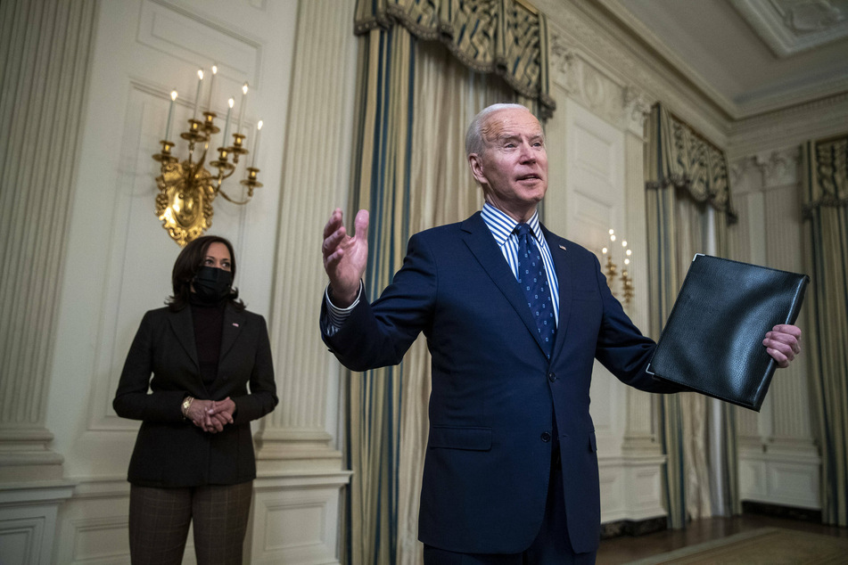 President Joe Biden delivered remarks on the Senate Passage of the $1.9 trillion coronavirus relief bill from the State Dining Room of the White House.