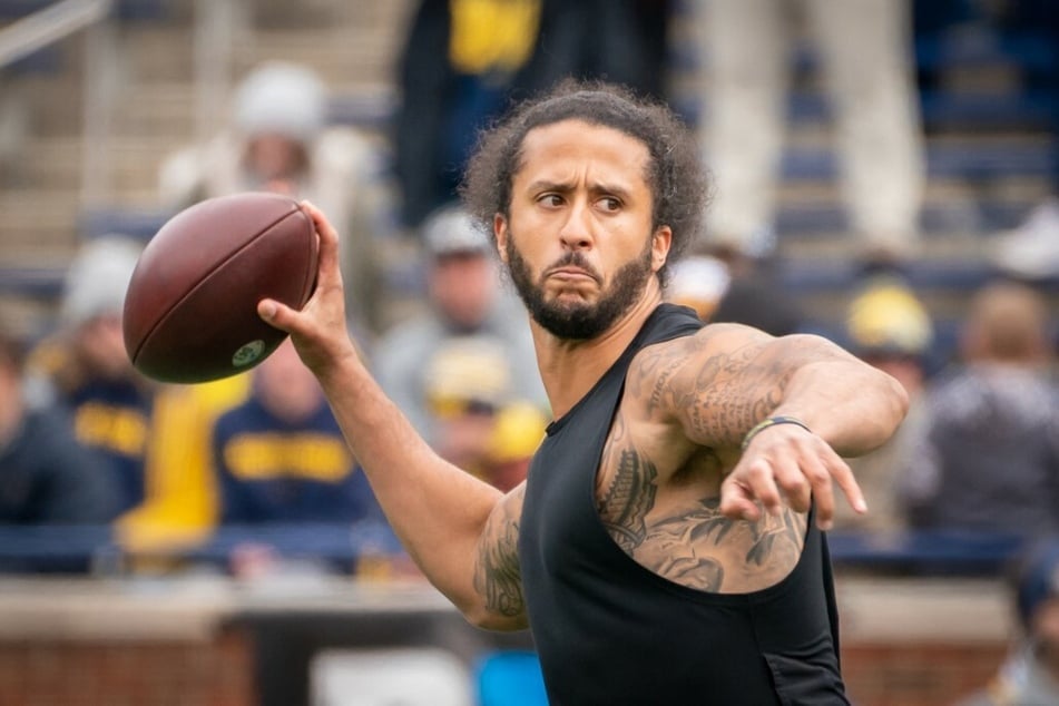 Colin Kaepernick at a throwing exhibition in Ann Arbor, Michigan, on April 2.