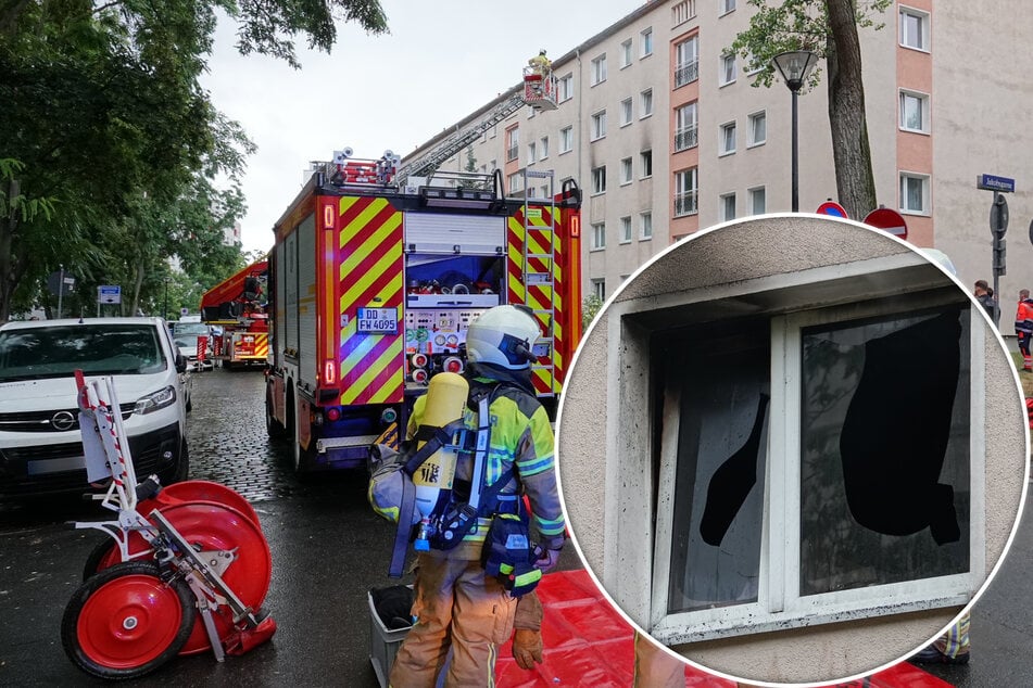 Dresden: Feuerwehreinsatz in der Dresdner Altstadt: Dunkler Rauch nahe Postplatz