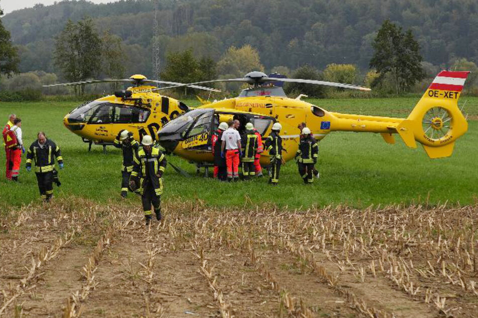 Die Rettungskräfte waren mit einem Großaufgebot im Einsatz - unter anderem mit zwei Hubschraubern, wovon einer sogar aus Österreich kam.