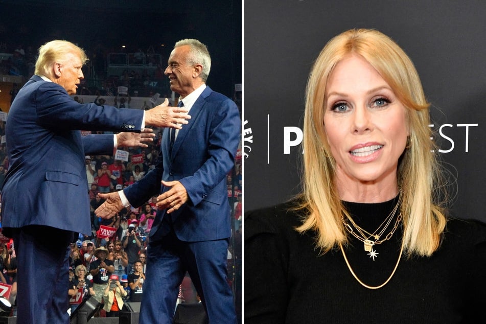 Robert F. Kennedy Jr.'s (c.) wife, Cheryl Hines (r.), is reportedly considering leaving him as he is now aggressively supporting Donald Trump for president.