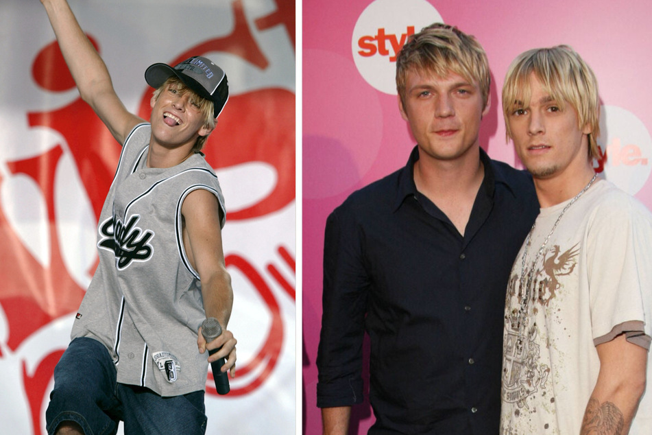 Aaron Carter (r.) rose to fame alongside his brother Nick Carter of the Backstreet Boys.