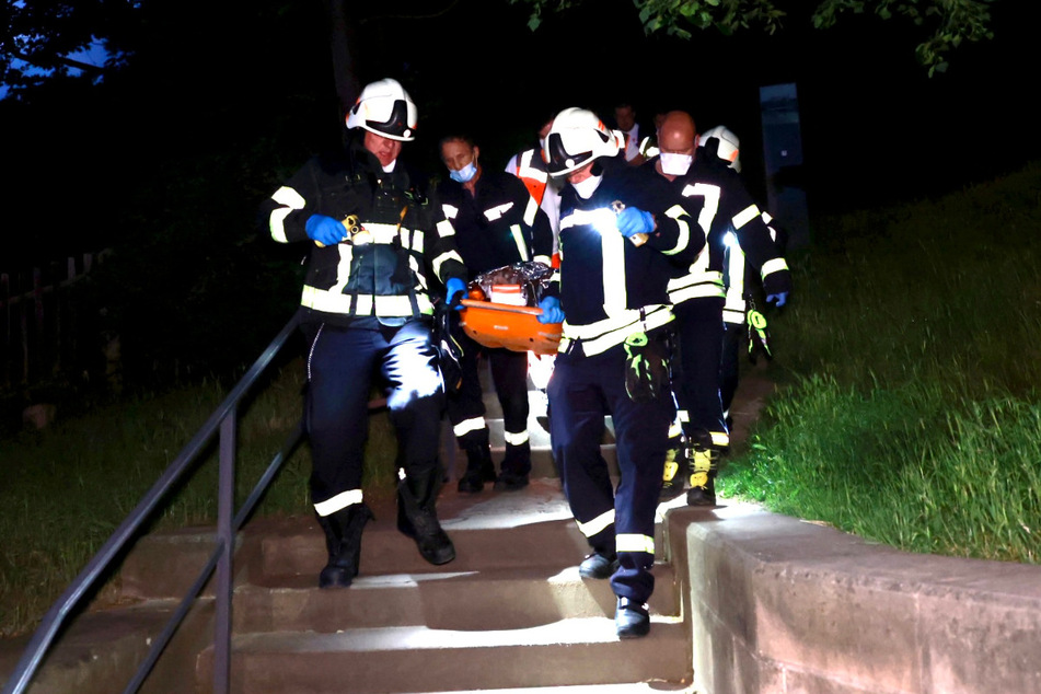 Bei einem Kletterunfall am Schloss Sonnenstein in Pirna wurde ein Mann (38) schwer verletzt.