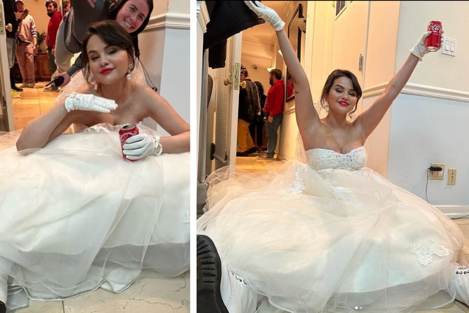 Selena Gomez modeled a gorgeous wedding dress in her latest Instagram post.