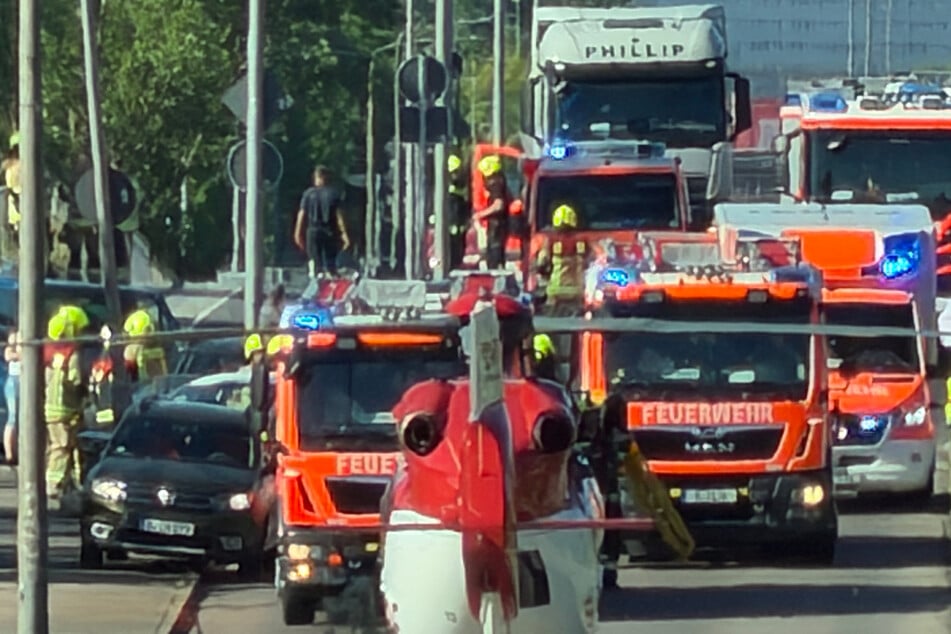 Auch ein Rettungshubschrauber war vor Ort.