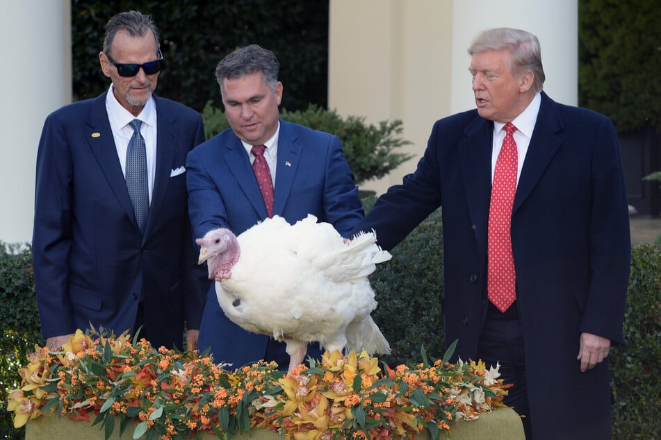 President Donald Trump pardoning the turkey named Butter during the 2019 ceremony.
