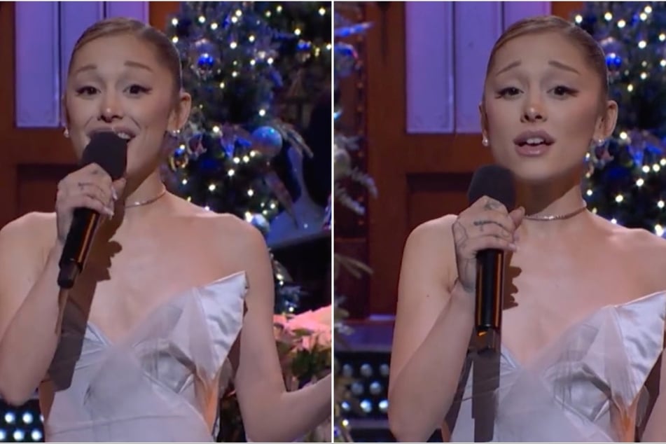Ariana Grande spoofs Mariah Carey's ultimate Christmas hit on SNL as bestie Bowen Yang takes his final bow
