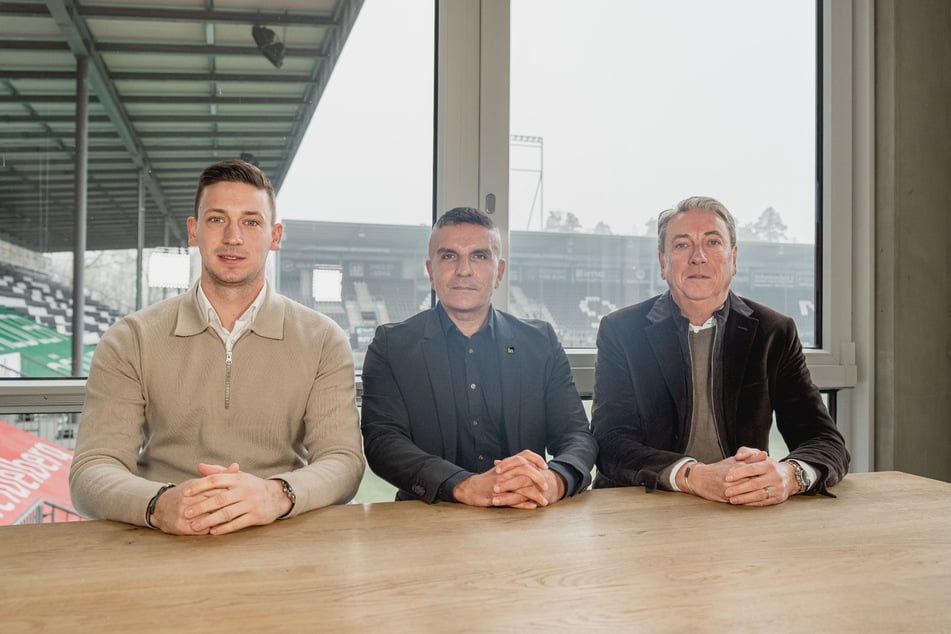 Dominik Machmeier, Kenan Kocak und Jürgen Machmeier (v.l.) wollen den SV Sandhausen gemeinsam in die Erfolgsspur bringen.