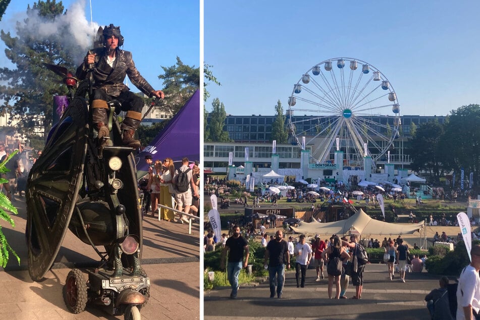 Im Sommergarten des Messegeländes ging es entspannt zu.