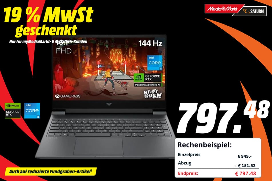 HP-Gaming-Notebook für 797,48 Euro.