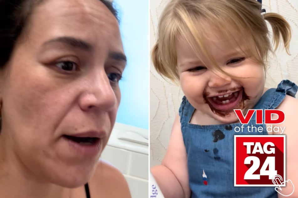 This little girl thought she had her mom fooled, until she saw her own reflection!