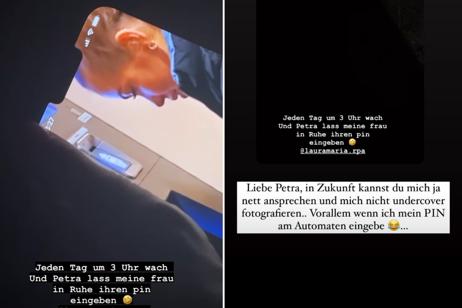 Pietro und Laura reagieren in ihren Instagram-Storys auf "Petras" Schnappschuss.