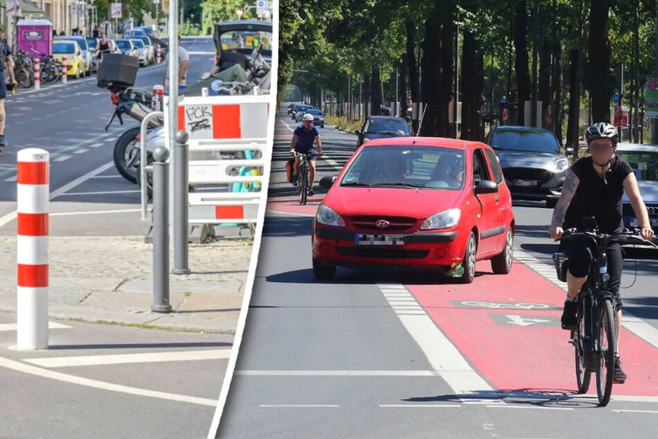 Dresden: Neuheit in Dresden: Radweg bekommt Poller-Schutz