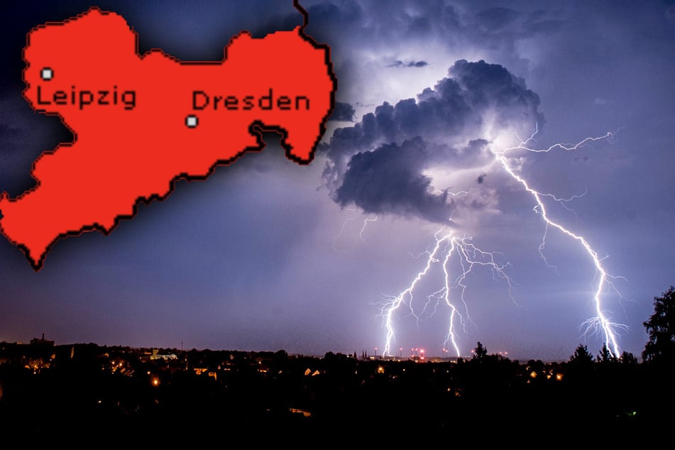 Das Gewitterrisiko steigt in Sachsen.