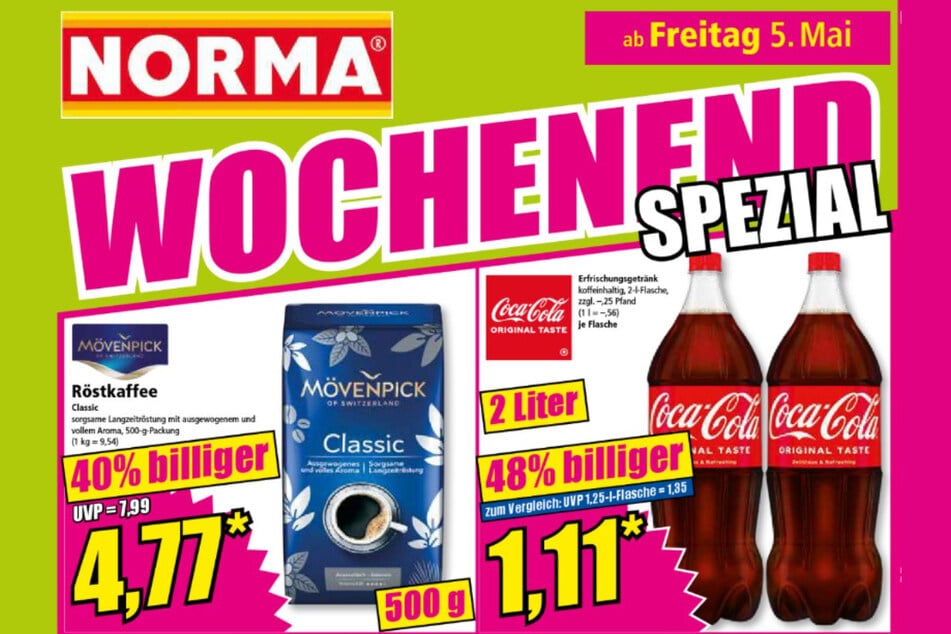 Wochenend-Spezial bei NORMA ab Freitag (5.5.).