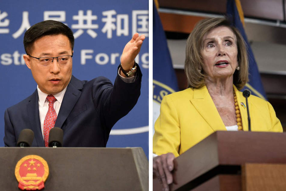 Chinese Foreign Ministry spokesperson Zhao Lijian (l.) has warned the US against House Speaker Nancy Pelosi's potential visit to Taiwan.