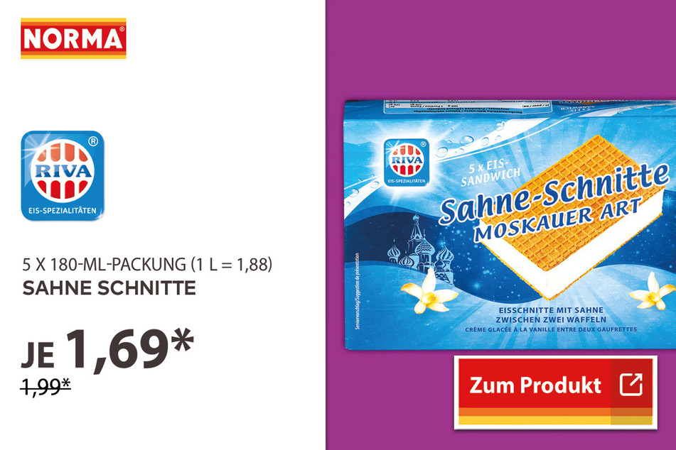 Sahne Schnitte für 1,69 Euro