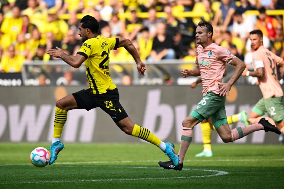Emre Can (28, l.) zeigt gewohnt vollen Einsatz, ist bei Borussia Dortmund aber nicht mehr gesetzt.