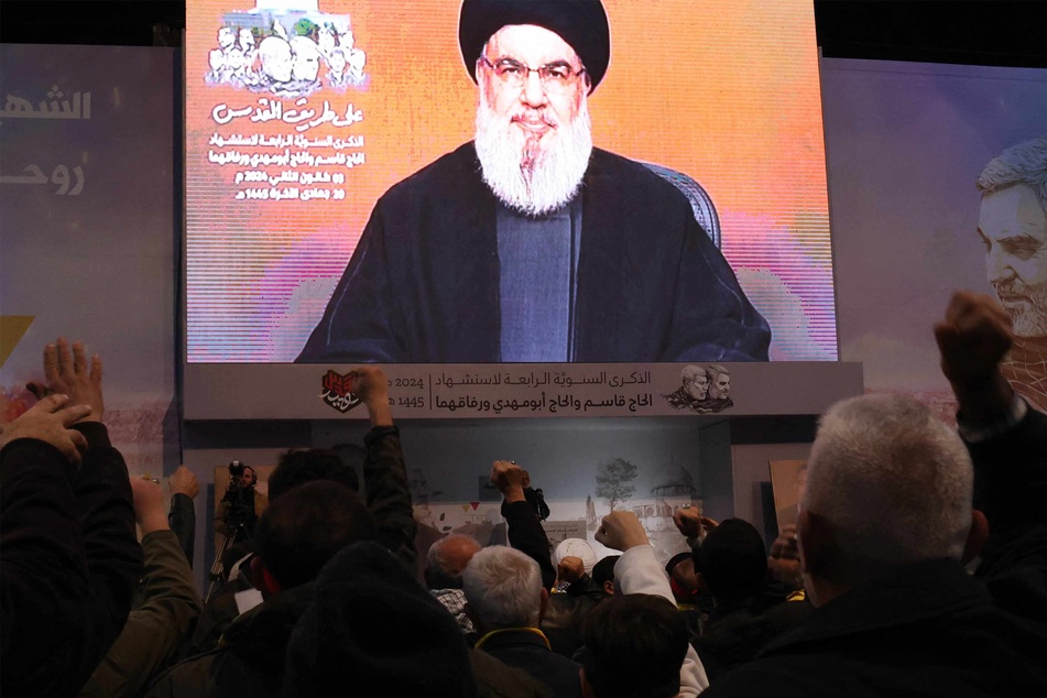 Lebanon's Hezbollah chief Hasan Nasrallah spoke earlier this week to a crowd of supporters.