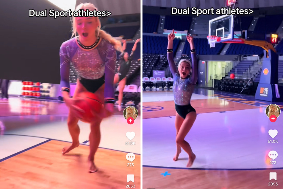 Olivia Dunne just added "hooper" to her impressive resume, showcasing some baller moves alongside her LSU gymnastics teammate in a viral TikTok video.