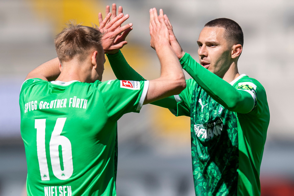 Havard Nielsen (28, links) und Branimir Hrgota (28) wollen auch in der 1. Bundesliga unter Beweis stellen, dass sie ein torgefährliches Angriffsduo bilden können.