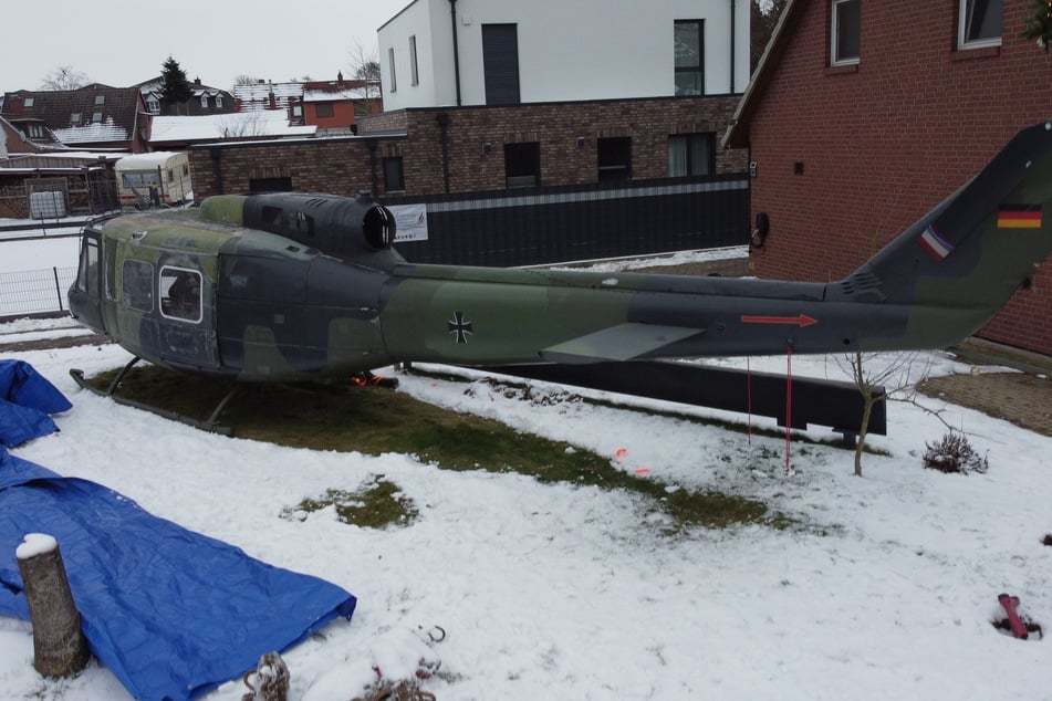 Bei ihrem Projekt handelt es sich um einen ausrangierten Helikopter der Bundeswehr aus dem Jahr 1968.