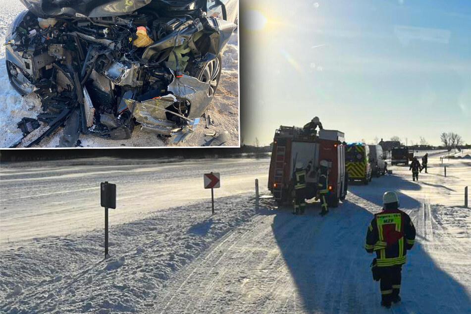 Frontalcrash in Winterlandschaft: 64-Jähriger schwer verletzt