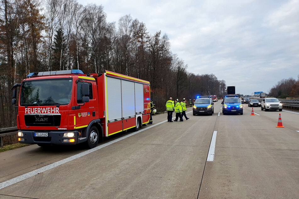 Zwei Fahrspuren der A4 Richtung Dresden mussten gesperrt werden.