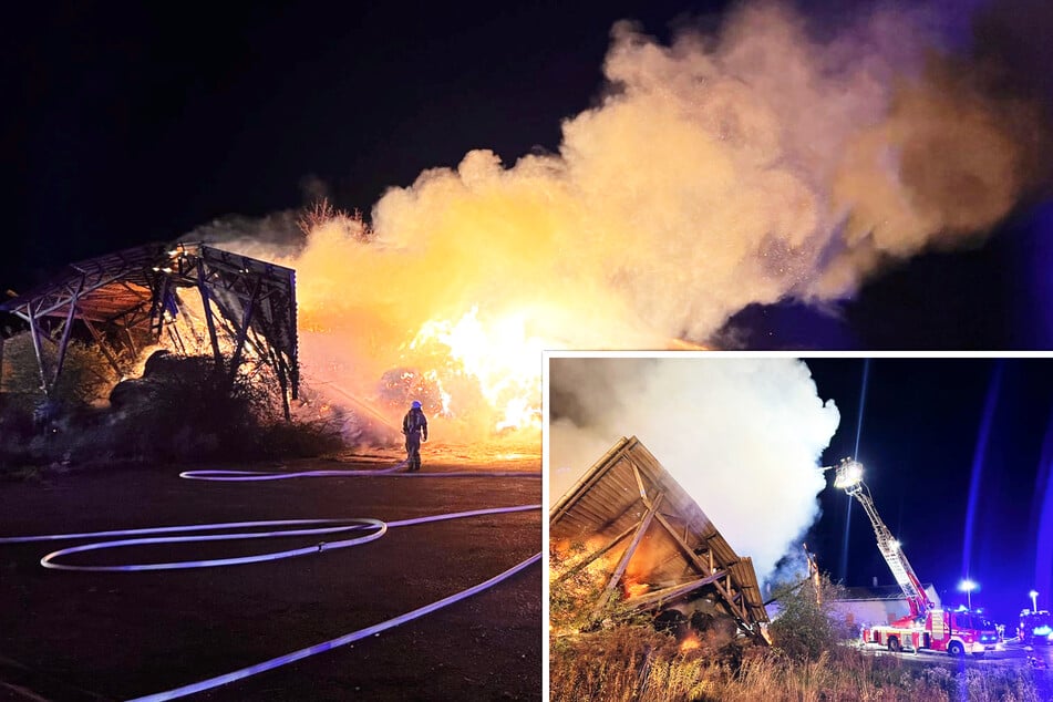 Großbrand in Sachsen: Feuerwehr kämpft stundenlang gegen Flammen
